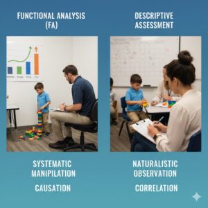 Functional Analysis vs Descriptive Assessment: When to Use What and How to Read Exam Scenarios Functional Analysis vs Descriptive Assessment: When to Use What and How to Read Exam ScenariosGemini_Generated_Image_ah3657ah3657ah36_compressed