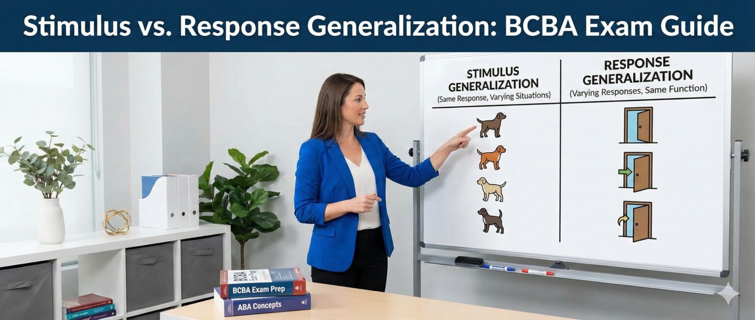 BCBA Mock Exam | Stimulus vs Response Generalization: BCBA® Exam Guide