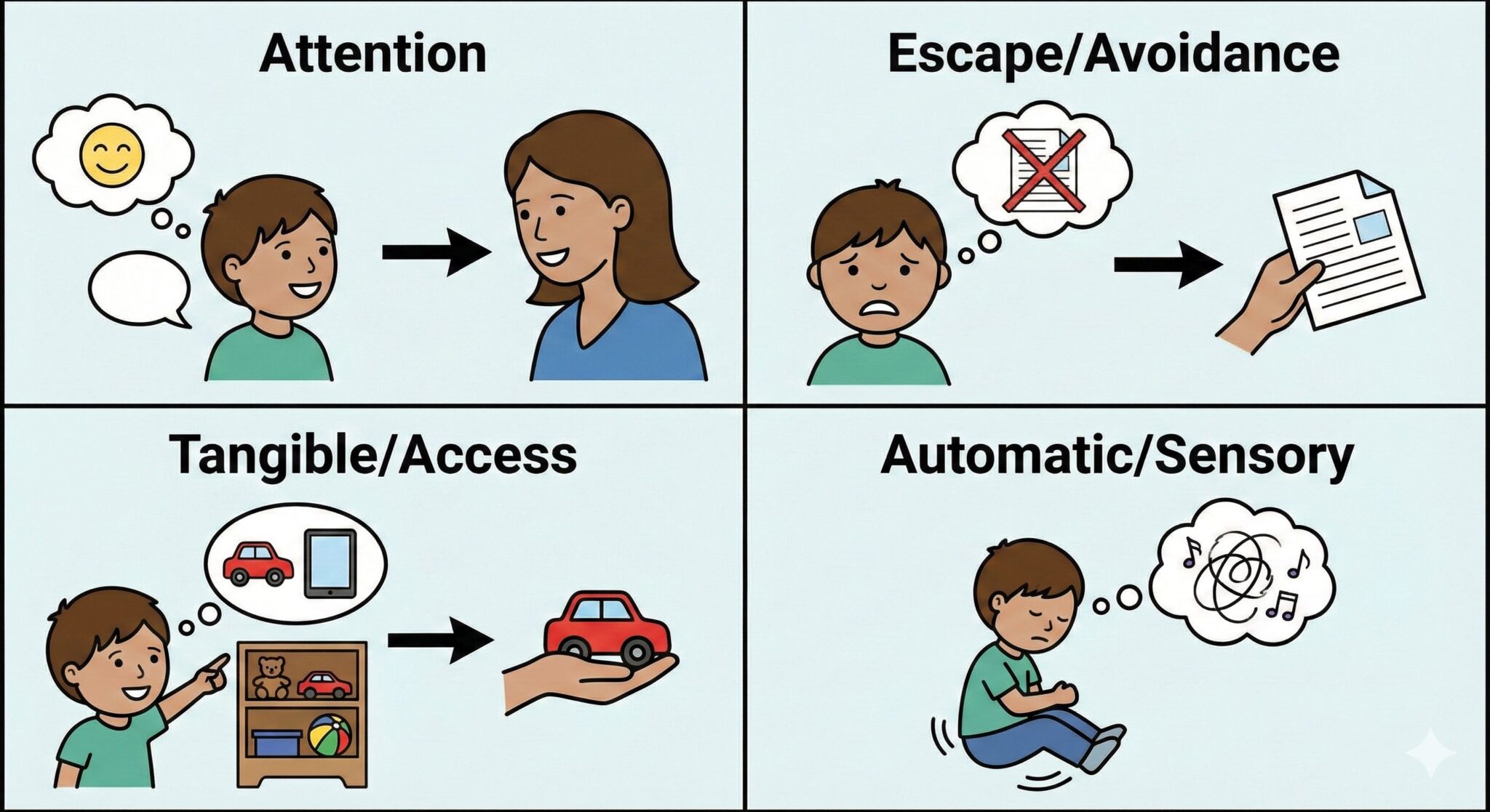 Four Functions of Behavior ABA: Definition & Examples