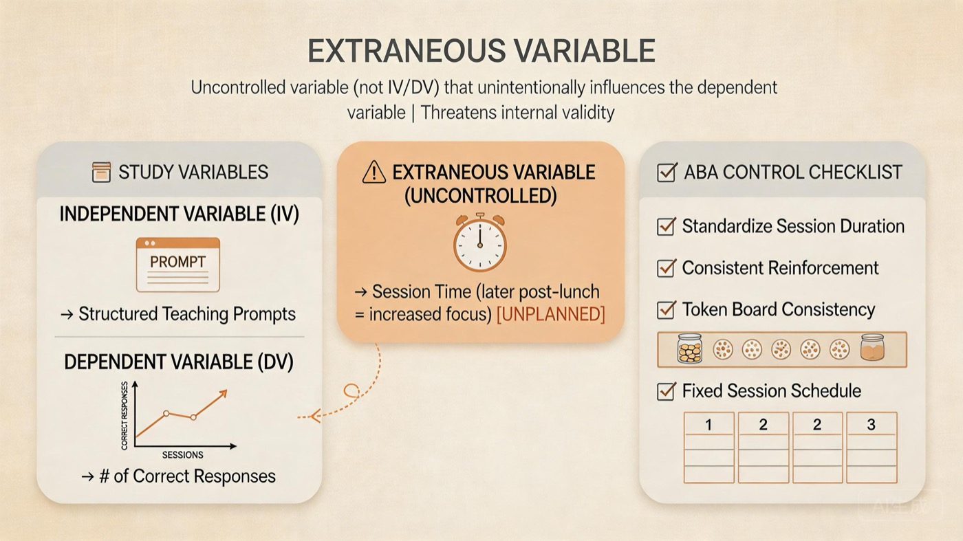 Extraneous Variables in ABA: Definition, Examples & Tips Extraneous Variables in ABA: Definition, Examples & Tipsextraneous-variables-aba-definition-examples-exam-tips-img-1