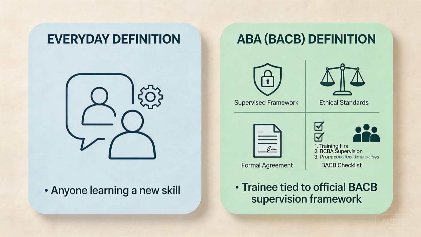 Meaning of 'Trainee' in ABA: BCBA Exam Prep & Real-World Examples Meaning of 'Trainee' in ABA: BCBA Exam Prep & Real-World Examplesmeaning-trainee-aba-bcba-exam-img-1