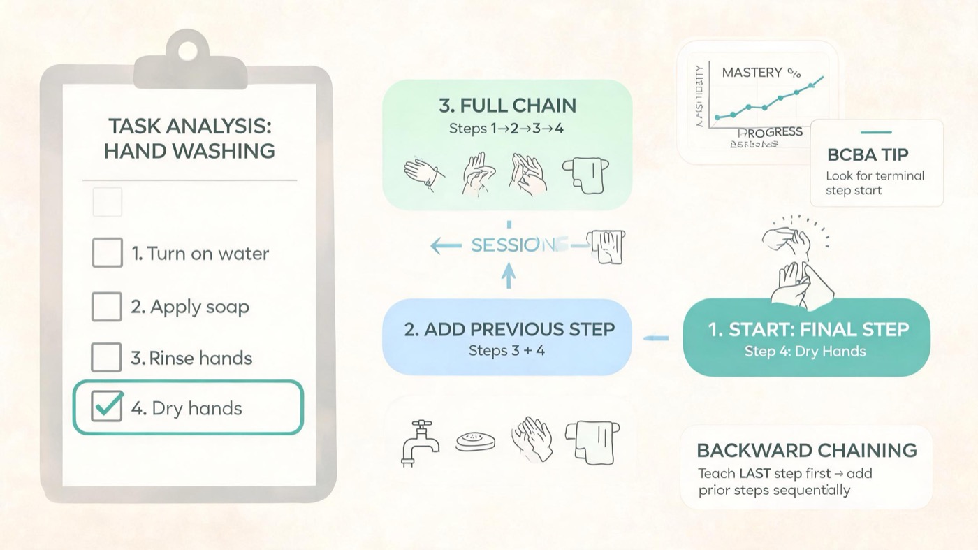 Backward Chaining Example: A Step-by-Step Guide for BCBA Exam Prep Backward Chaining Example: A Step-by-Step Guide for BCBA Exam Prepbackward-chaining-example-img-2