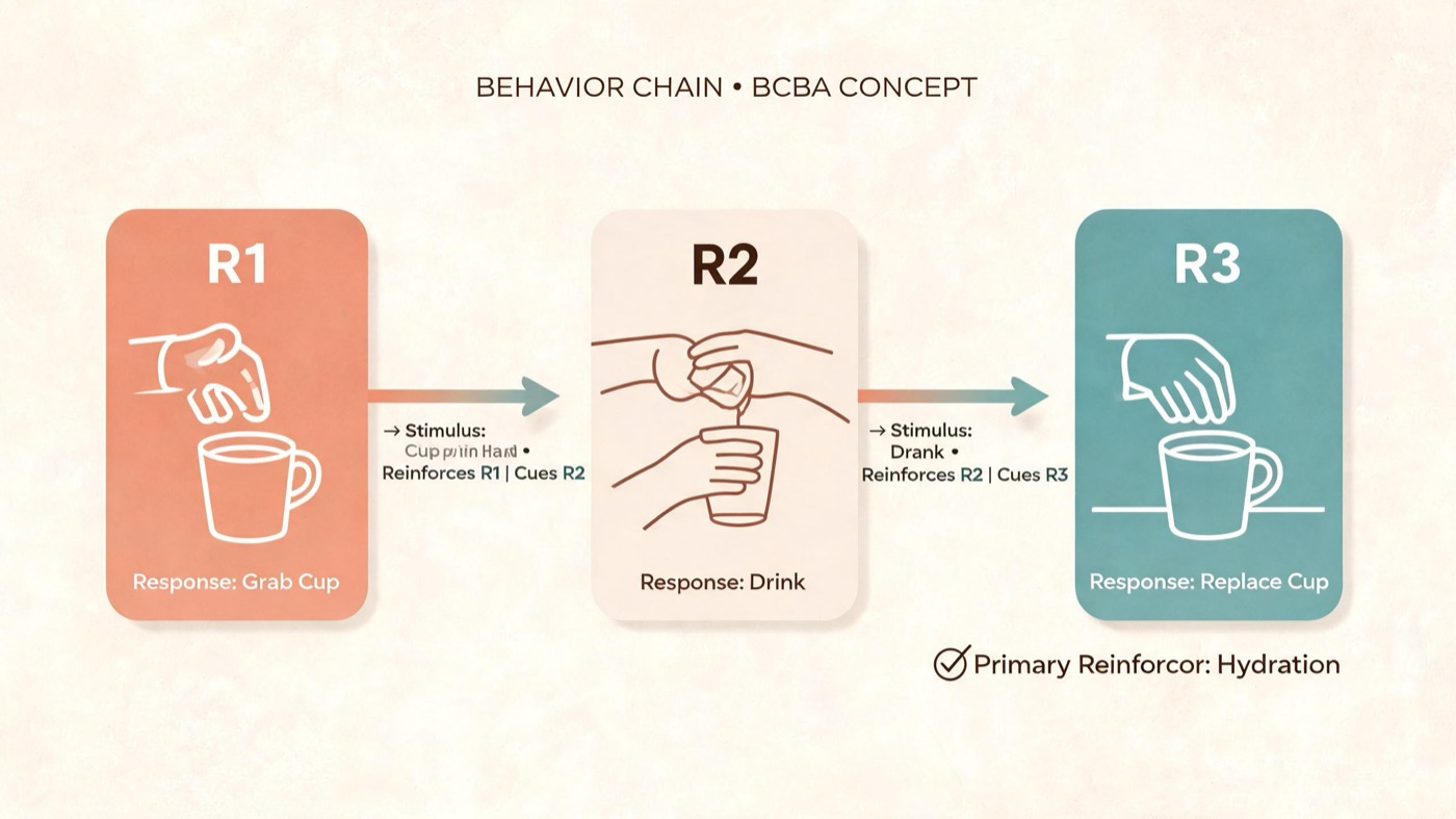Behavior Chain Analysis for BCBA Exam: Definition, Examples & Common Traps Behavior Chain Analysis for BCBA Exam: Definition, Examples & Common Trapsbehavior-chain-analysis-bcba-exam-img-2