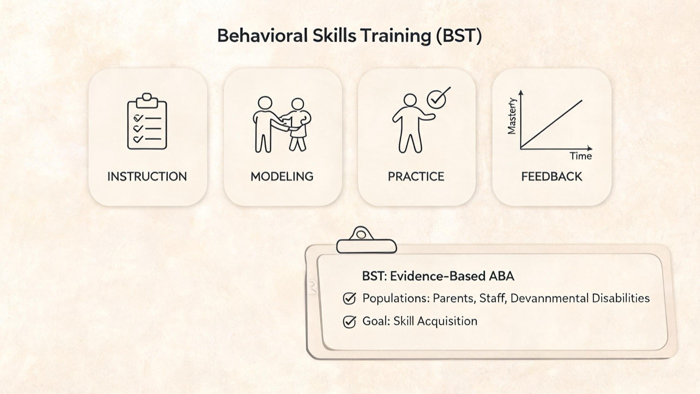 Behavioral Skills Training (BST) in ABA: Definition, Examples & Tips Behavioral Skills Training (BST) in ABA: Definition, Examples & Tipsbehavioral-skills-training-bst-aba-img-1