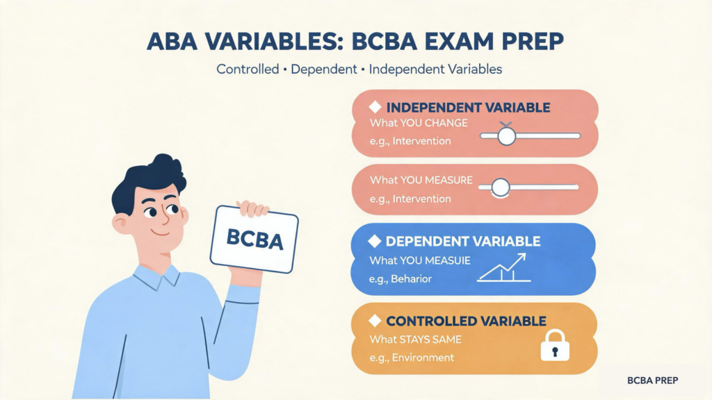 controlled-dependent-independent-variables-aba-featured Controlled, Dependent, and Independent Variables in ABA: BCBA Exam Prepcontrolled-dependent-independent-variables-aba-featured