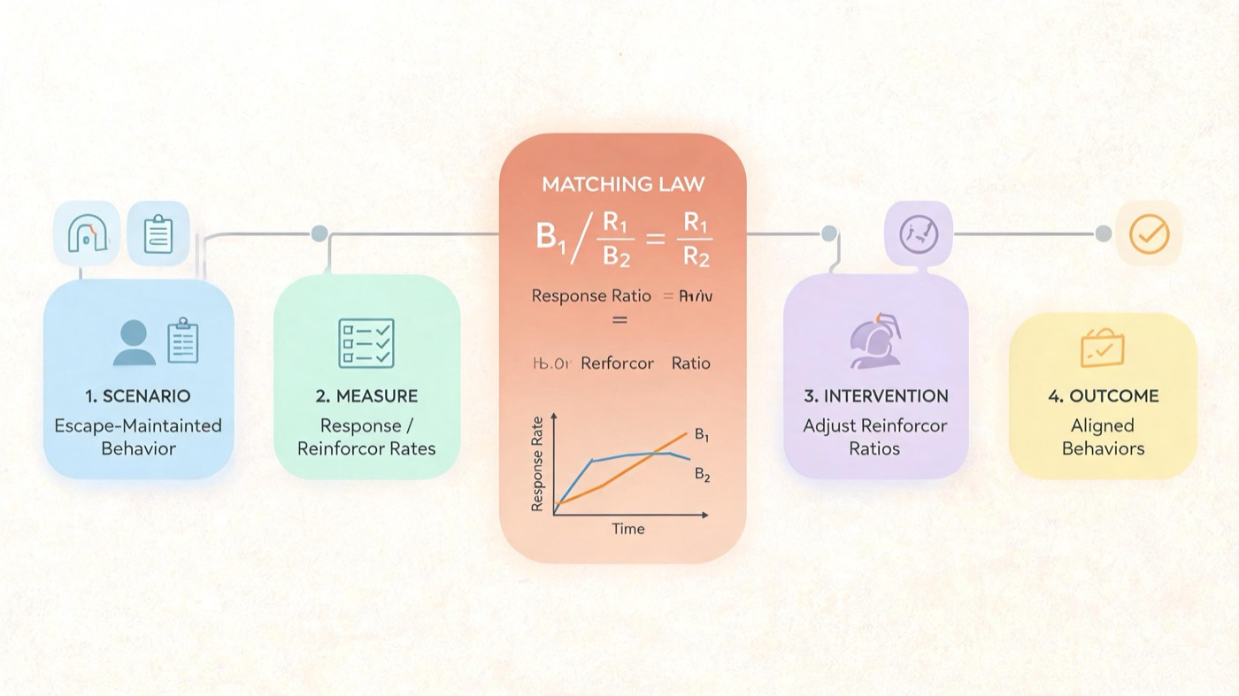 Matching Law in ABA: A BCBA Exam Guide with Examples Matching Law in ABA: A BCBA Exam Guide with Examplesmatching-law-in-aba-bcba-exam-guide-img-1