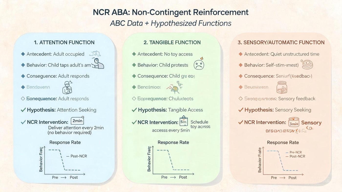 NCR in ABA: Noncontingent Reinforcement for BCBA Exam Success NCR in ABA: Noncontingent Reinforcement for BCBA Exam Successncr-aba-noncontingent-reinforcement-bcba-exam-img-1