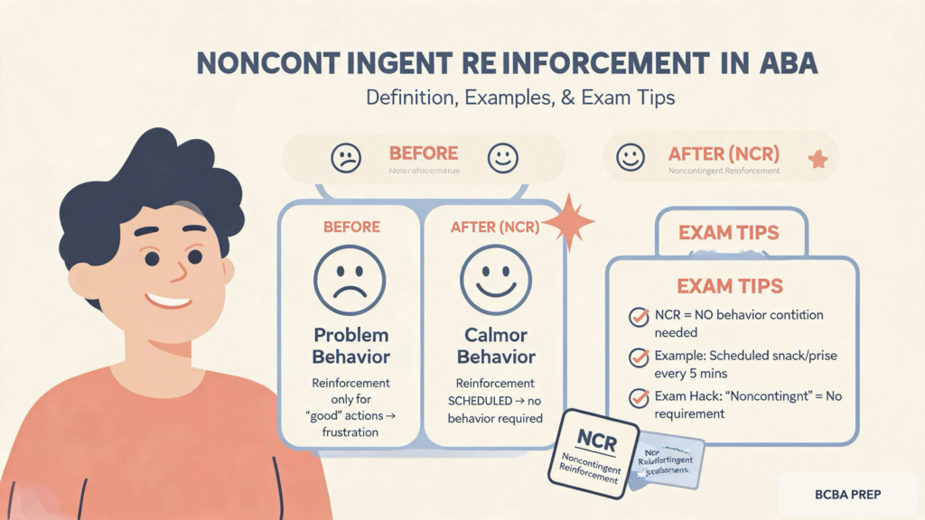 noncontingent-reinforcement-aba-definition-examples-exam-tips-featured Noncontingent Reinforcement in ABA: Definition, Examples, and Exam Tipsnoncontingent-reinforcement-aba-definition-examples-exam-tips-featured