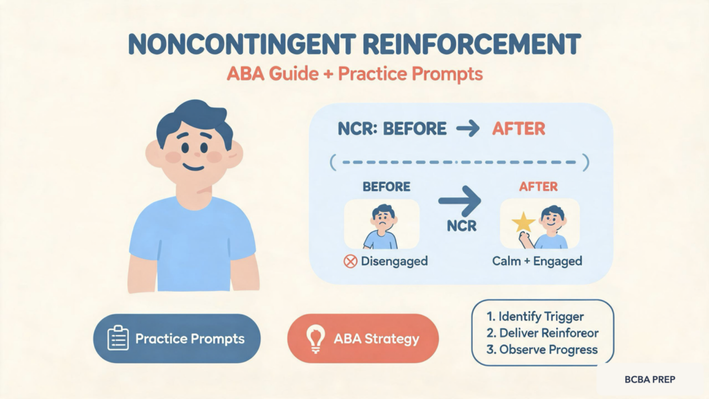 noncontingent-reinforcement-bcba-exam-guide-featured Noncontingent Reinforcement: ABA Guide + Practice Promptsnoncontingent-reinforcement-bcba-exam-guide-featured