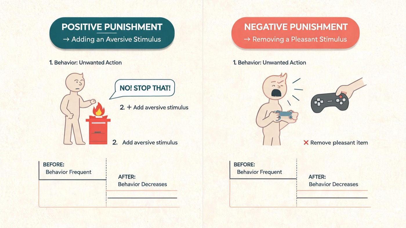 Positive Punishment vs Negative Punishment: BCBA Exam Guide Positive Punishment vs Negative Punishment: BCBA Exam Guidepositive-punishment-vs-negative-img-1