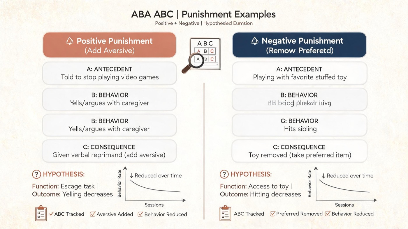 Positive vs Negative Punishment: ABA Guide with Examples Positive vs Negative Punishment: ABA Guide with Examplespositive-vs-negative-punishment-bcba-exam-guide-img-2
