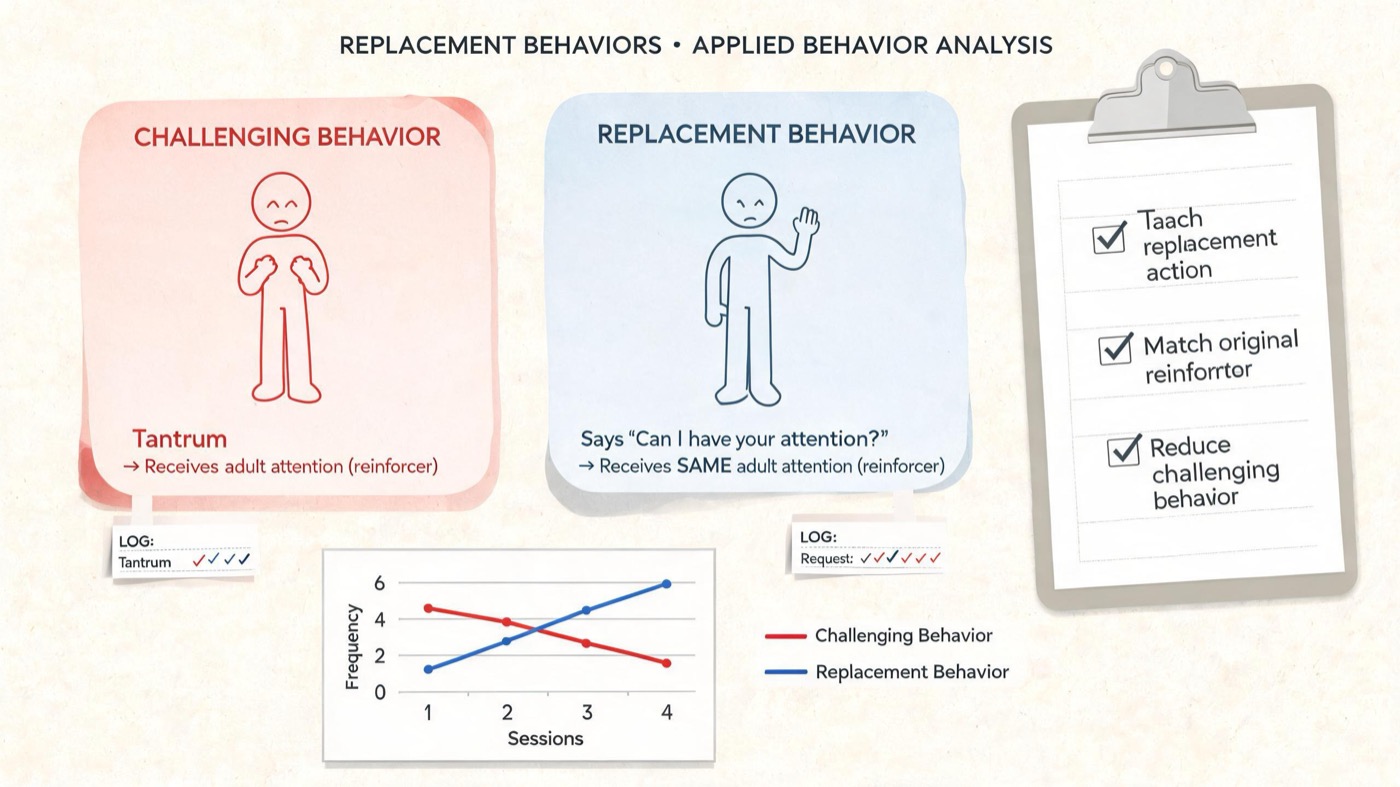 Replacement Behaviors Defined: Examples, ABCs, and Tips for BCBA Candidates Replacement Behaviors Defined: Examples, ABCs, and Tips for BCBA Candidatesreplacement-behaviors-defined-img-1