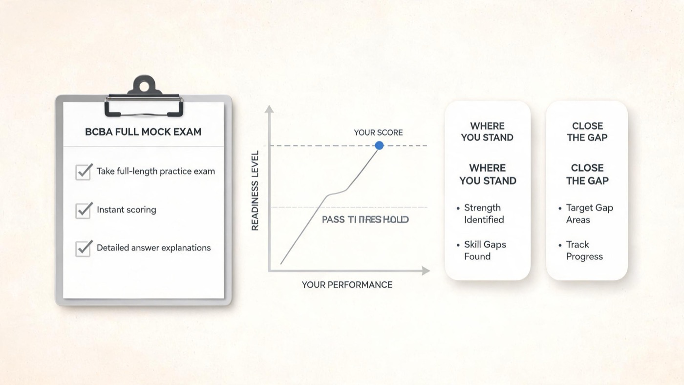 State of BCBA Exam Readiness 2026: What 1,695 Free Mock Attempts Reveal State of BCBA Exam Readiness 2026: What 1,695 Free Mock Attempts Revealbcba-exam-readiness-2026-mock-study-img-2