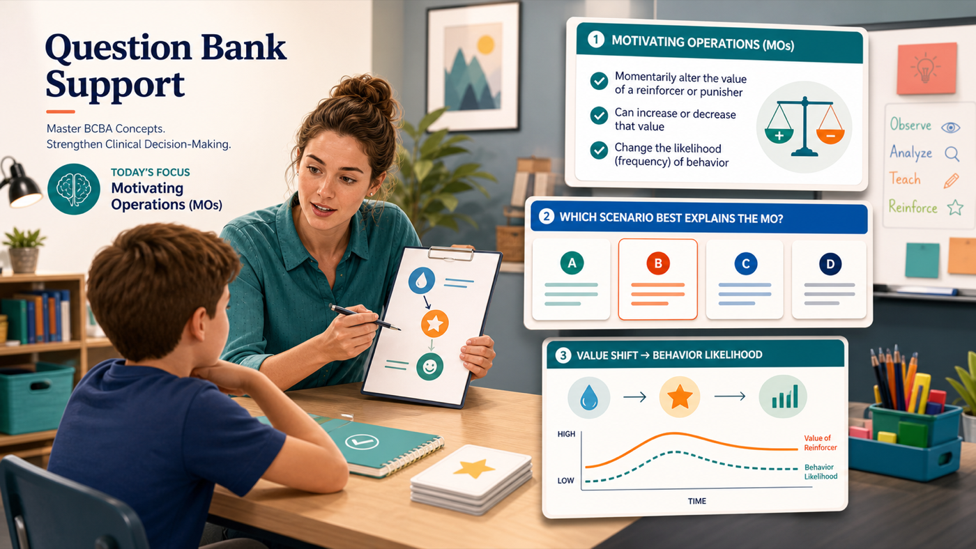 BCBA® Motivating Operations Practice Questions – Free Mock Exam Prep BCBA® Motivating Operations Practice Questions – Free Mock Exam Prepbcba-motivating-operations-practice-questions-img-1-replacement