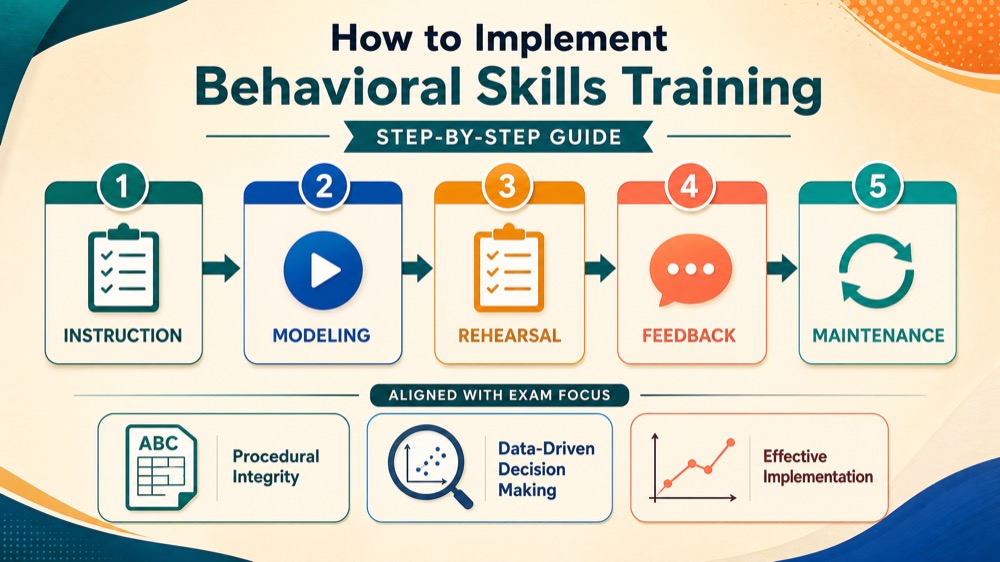 Behavioral Skills Training (BST) for BCBA Exam: Steps, Examples & Pitfalls Behavioral Skills Training (BST) for BCBA Exam: Steps, Examples & Pitfallsbehavioral-skills-training-bcba-exam-img-1