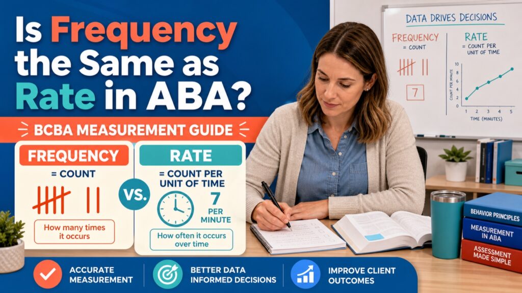 frequency-vs-rate-aba-measurement-guide-featured Is Frequency the Same as Rate in ABA? BCBA Measurement Guidefrequency-vs-rate-aba-measurement-guide-featured