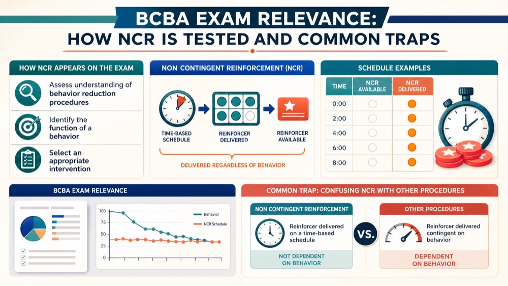 Non Contingent Reinforcement: A BCBA Exam Prep Guide with Examples Non Contingent Reinforcement: A BCBA Exam Prep Guide with Examplesnon-contingent-reinforcement-bcba-exam-img-1