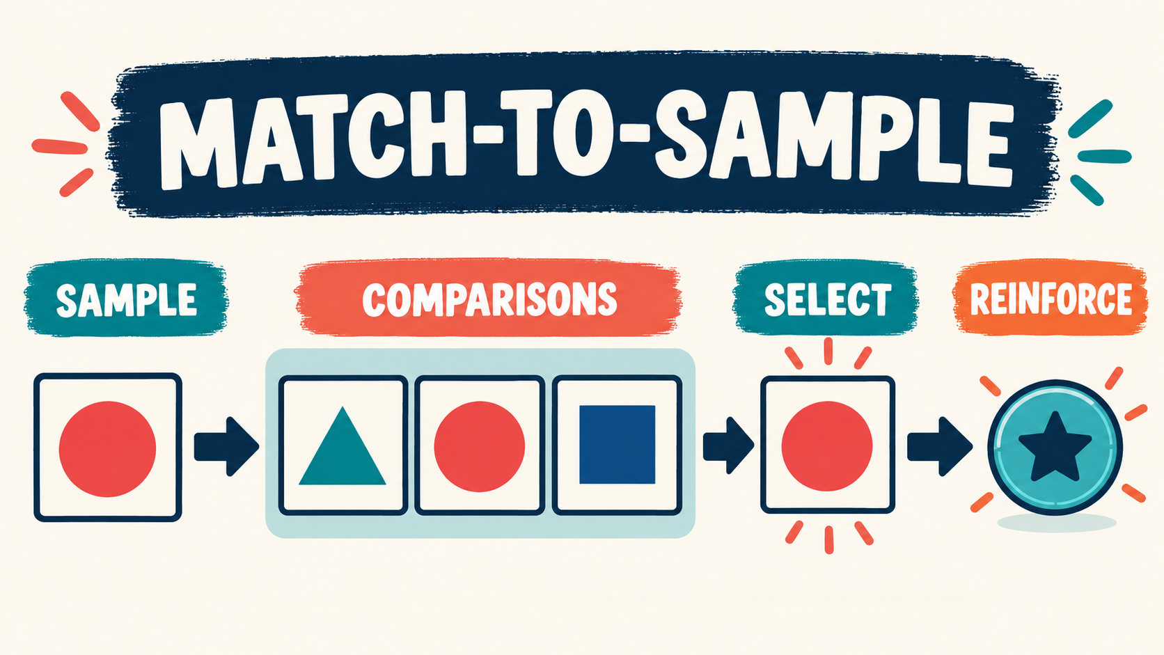 Match to Sample Procedure ABA: Steps, Types, and BCBA Exam Tips Match to Sample Procedure ABA: Steps, Types, and BCBA Exam Tipsimage_1