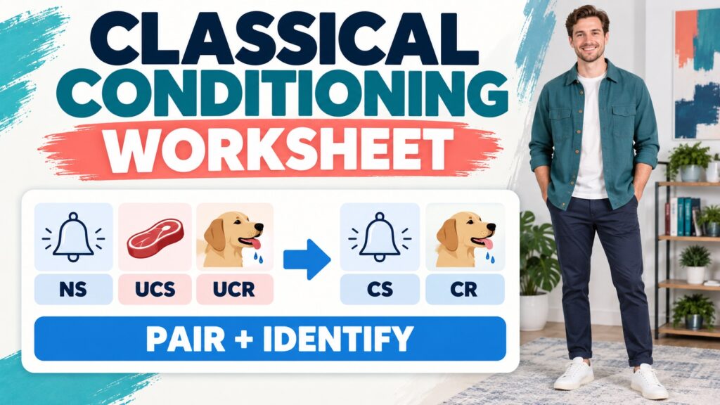 featured Classical Conditioning Worksheet: NS, UCS, UCR, CS, and CRfeatured