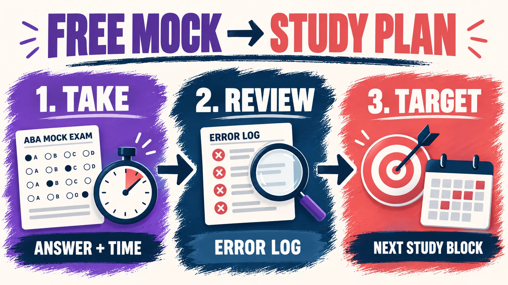 ABA Mock Exam Free: Turn a Practice Test Into a Study Plan ABA Mock Exam Free: Turn a Practice Test Into a Study Planfree-mock-study-cycle