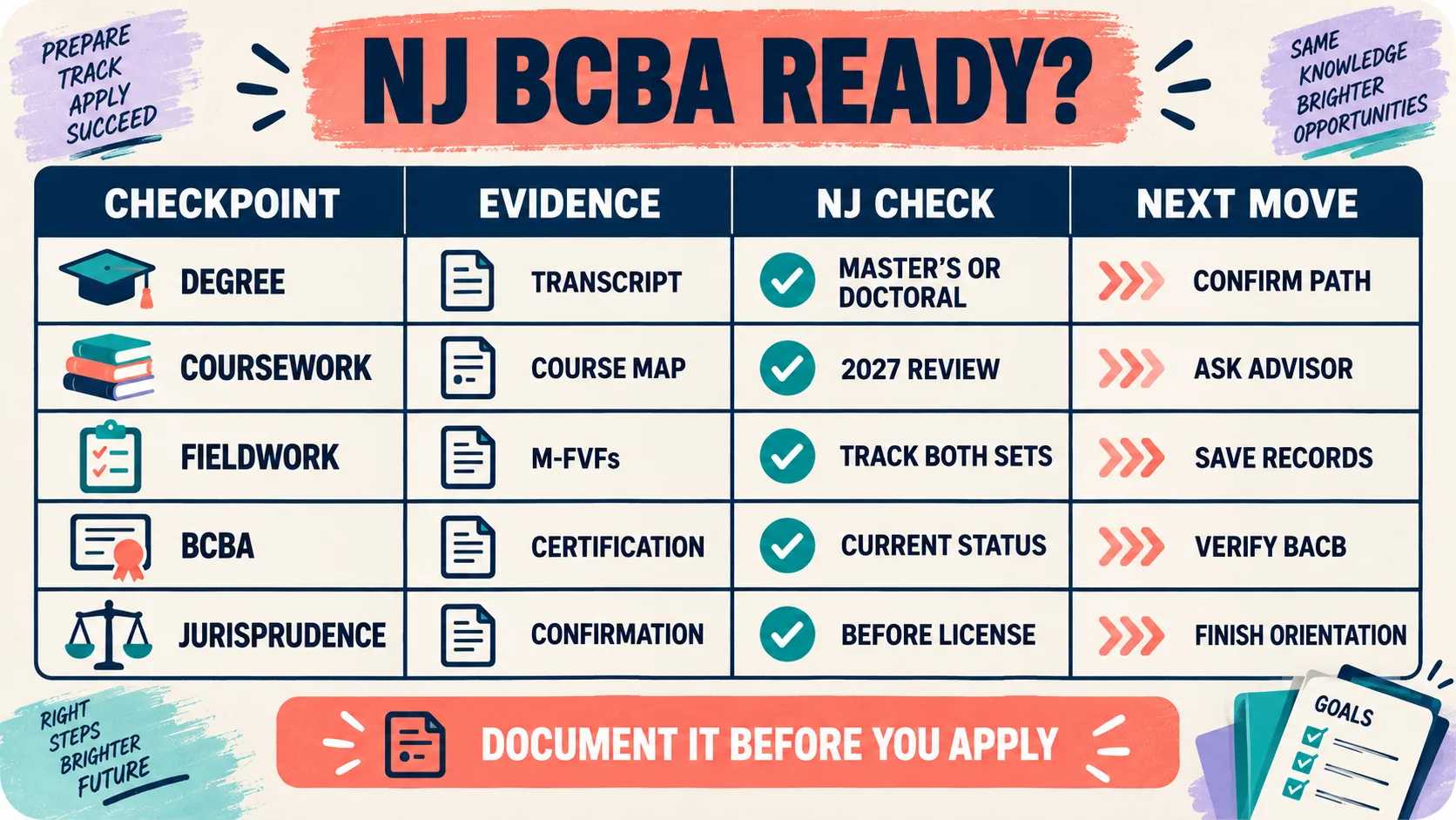 How to Become a BCBA in NJ: New Jersey Certification and LBA Checklist How to Become a BCBA in NJ: New Jersey Certification and LBA Checklistnj-readiness-matrix